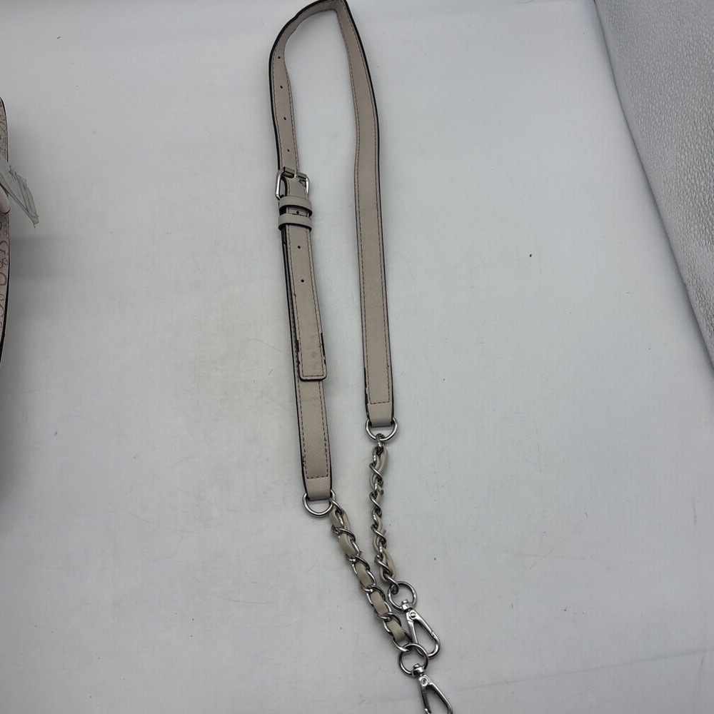 GUESS Logo Satchel Top Handle Bag Zip Closure Detachable Strap - Picture 14 of 16